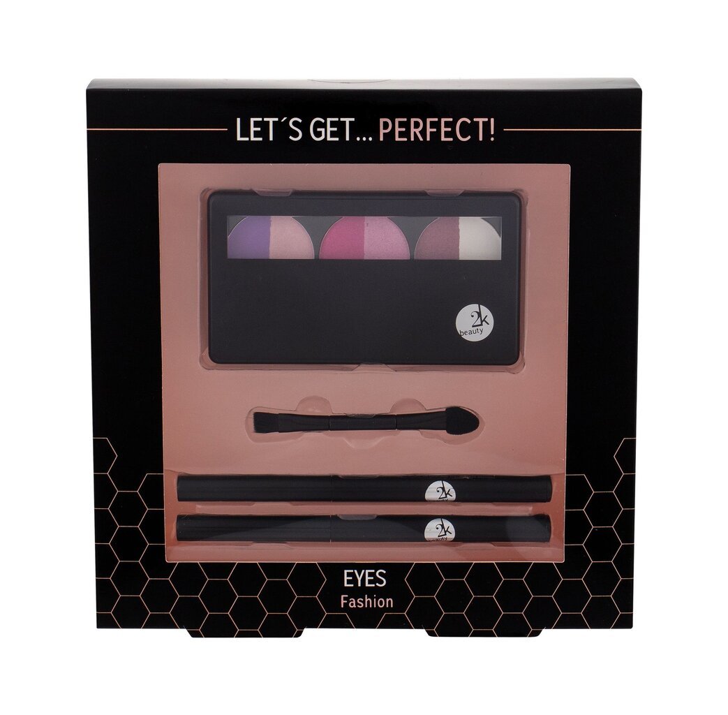 Komplekt Cosmetic 2K Fashion: lauvärv Let´s Get Perfect 6.6 g + silmapliiats 0,2 g x 2 + pintsel hind ja info | Lauvärvid, ripsmetušid ja silmapliiatsid | hansapost.ee