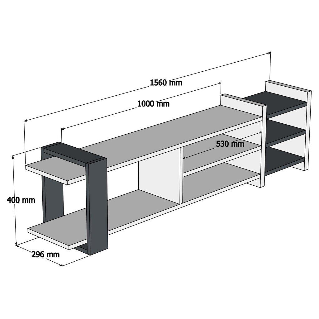 TV laud Kalune Design Zeyna, pruun/hall hind ja info | Televiisori alused | hansapost.ee