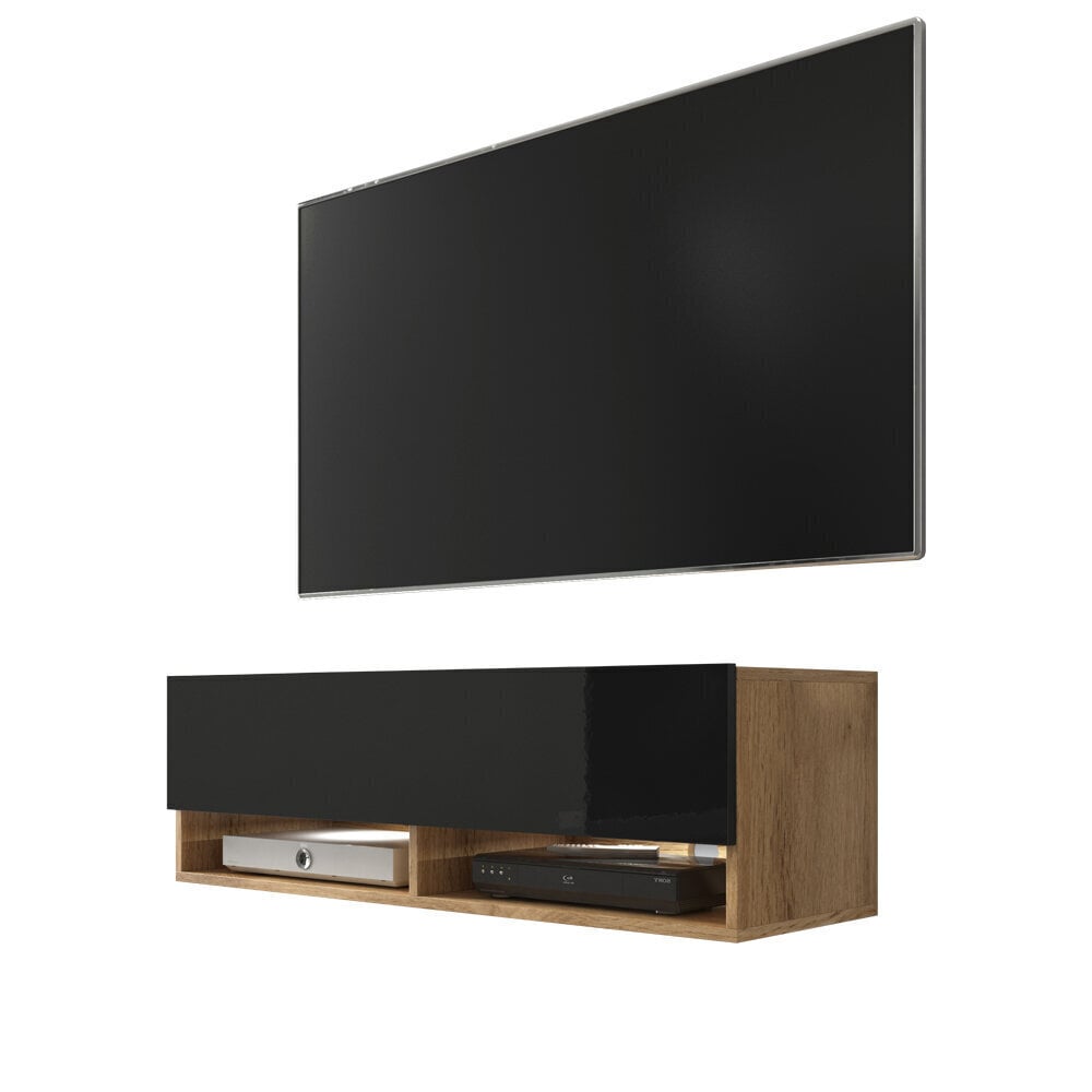TV-laud Selsey Wander 100 LED, pruun/must hind ja info | Televiisori alused | hansapost.ee