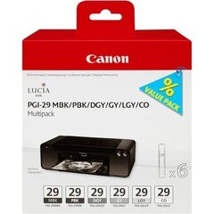 Canon PGI29 MBK/PBK/DGY/GY/LGY/CO Multi Pack, цена и информация | Картриджи для струйных принтеров | hansapost.ee