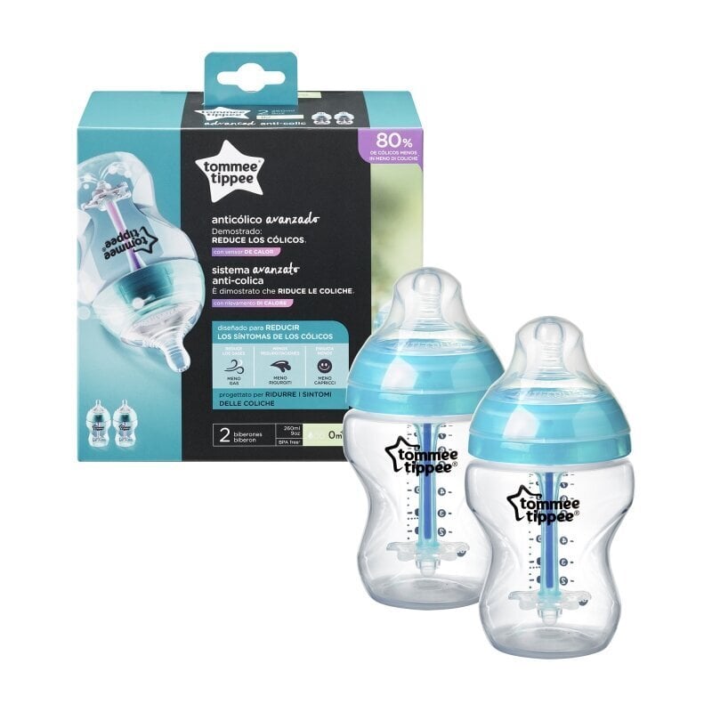 Lutipudel Tommee Tippee anti-colic 260 ml, 2 tk 0+ цена и информация | Lutipudelid ja tarvikud | hansapost.ee