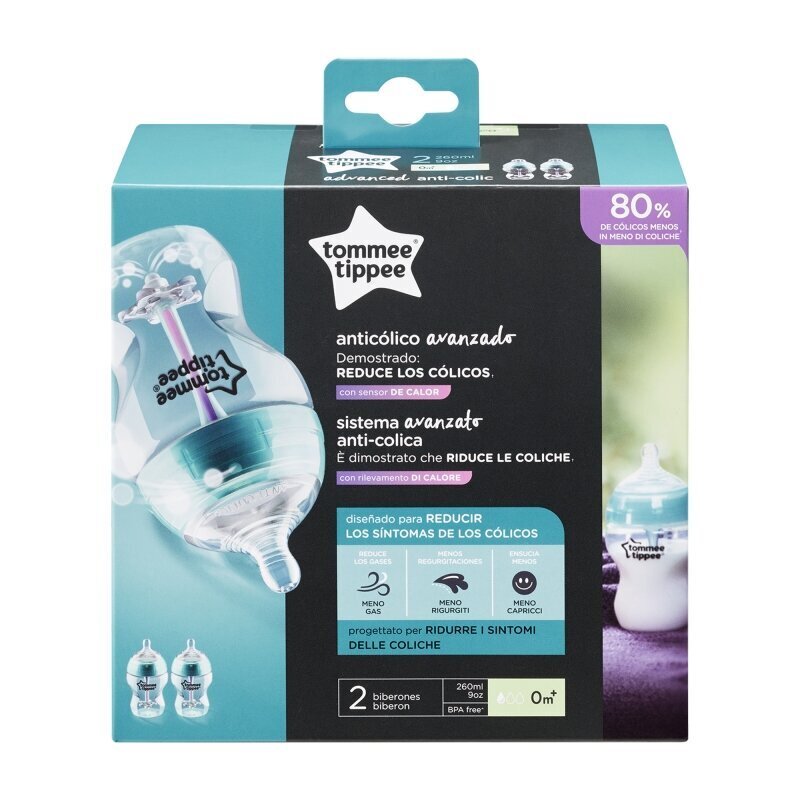 Lutipudel Tommee Tippee anti-colic 260 ml, 2 tk 0+ hind ja info | Lutipudelid ja tarvikud | hansapost.ee