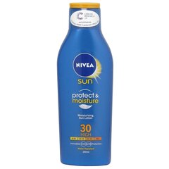 Солнцезащитный увлажняющий лосьон Nivea Sun Protect & Moisture SPF30 200 мл цена и информация | Nivea Косметика для тела | hansapost.ee