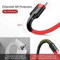 Kaabel Baseus USB2.0 A pesa - USB C pesa 0.5 m, QC3.0 nailonkattega Cafule, punane цена и информация | Mobiiltelefonide kaablid | hansapost.ee