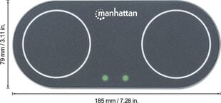 Juhtmevaba induktiivne laadija Manhattan (2 x 15 W) su 30 W Dual Qi™ toiteallika vahelduvvooluadapter hind ja info | Laadijad mobiiltelefonidele | hansapost.ee