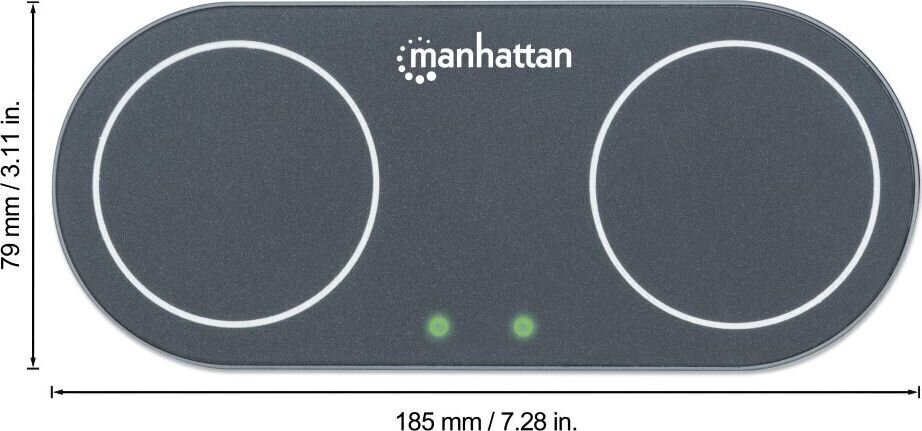 Juhtmevaba induktiivne laadija Manhattan (2 x 15 W) su 30 W Dual Qi™ toiteallika vahelduvvooluadapter цена и информация | Laadijad mobiiltelefonidele | hansapost.ee