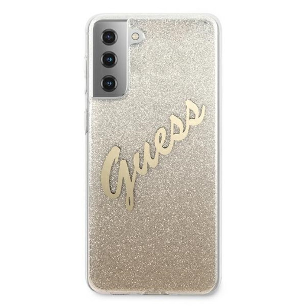 Ümbris Guess telefonile Samsung S21 Plus, Glitter Vintage Logo цена и информация | Telefonide kaitsekaaned ja -ümbrised | hansapost.ee