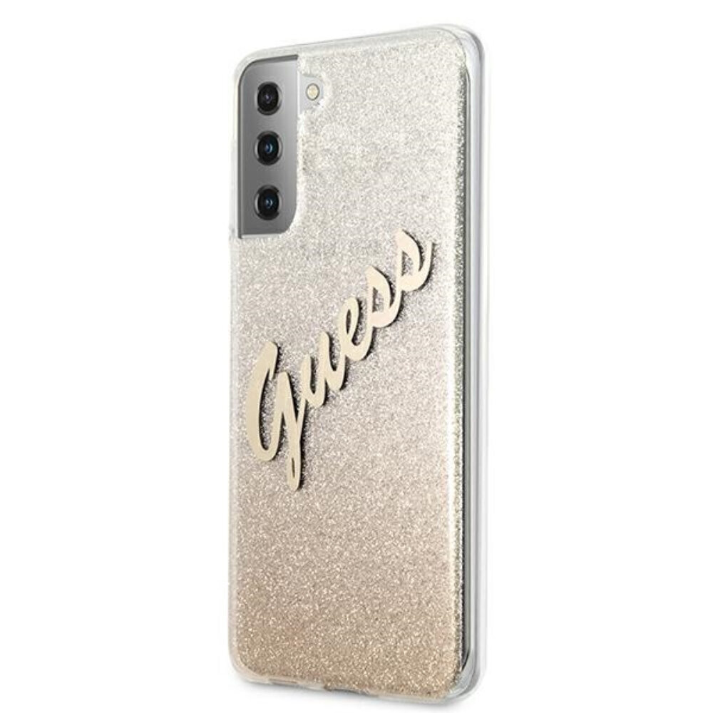 Ümbris Guess telefonile Samsung S21 Plus, Glitter Vintage Logo цена и информация | Telefonide kaitsekaaned ja -ümbrised | hansapost.ee