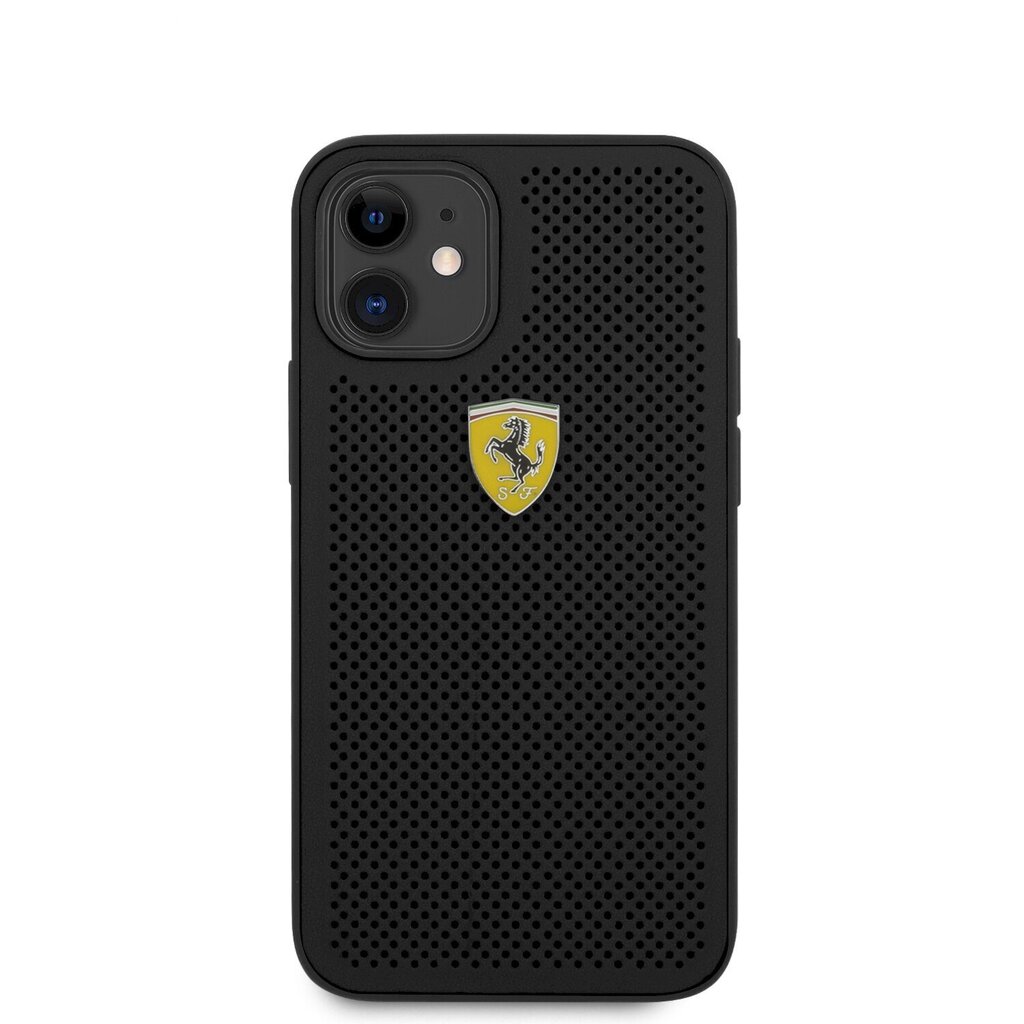 FESPEHCP12SBK Ferrari On Track Perforated Cover for iPhone 12 mini 5.4 Black hind ja info | Telefonide kaitsekaaned ja -ümbrised | hansapost.ee