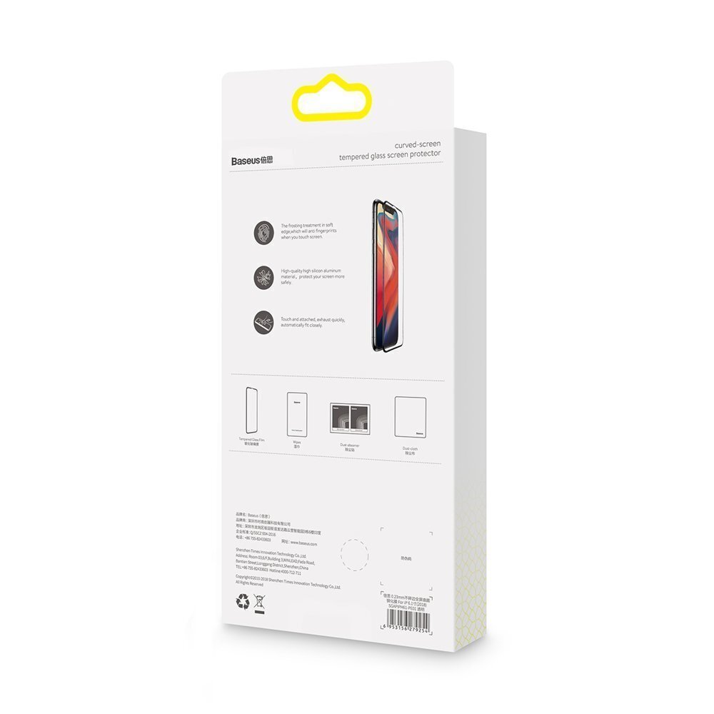 Kaitseklaas Baseus telefonile Apple iPhone Xr, Black hind ja info | Ekraani kaitseklaasid ja kaitsekiled | hansapost.ee