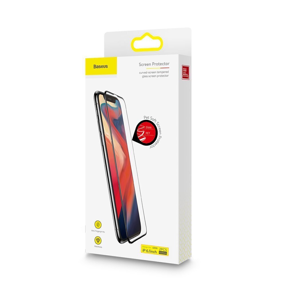 Kaitseklaas Baseus telefonile Apple iPhone Xr, Black цена и информация | Ekraani kaitseklaasid ja kaitsekiled | hansapost.ee