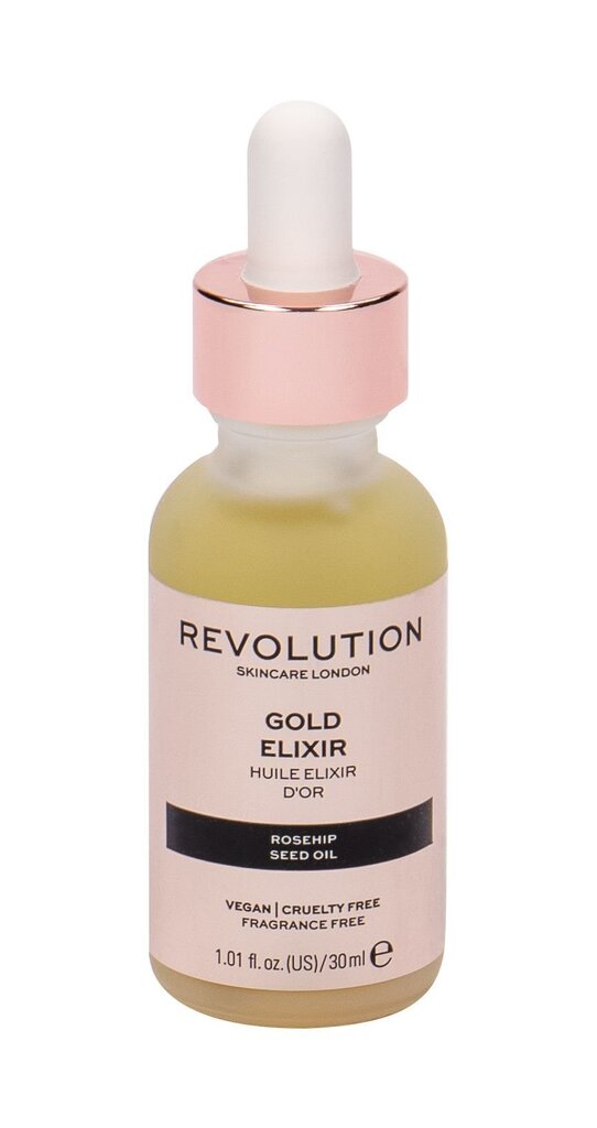Toitev näoseerum Revolution Skincare Rosehip Seed Oil Gold Elixir 30 ml цена и информация | Näoõlid, ampullid ja seerumid | hansapost.ee