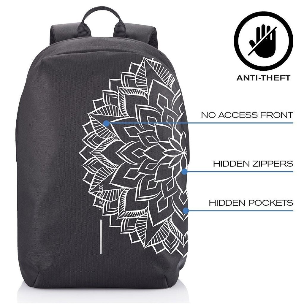 Seljakott Bobby Soft Mandala by XD-Design, 16 L, valge/must цена и информация | Spordikotid ja seljakotid | hansapost.ee