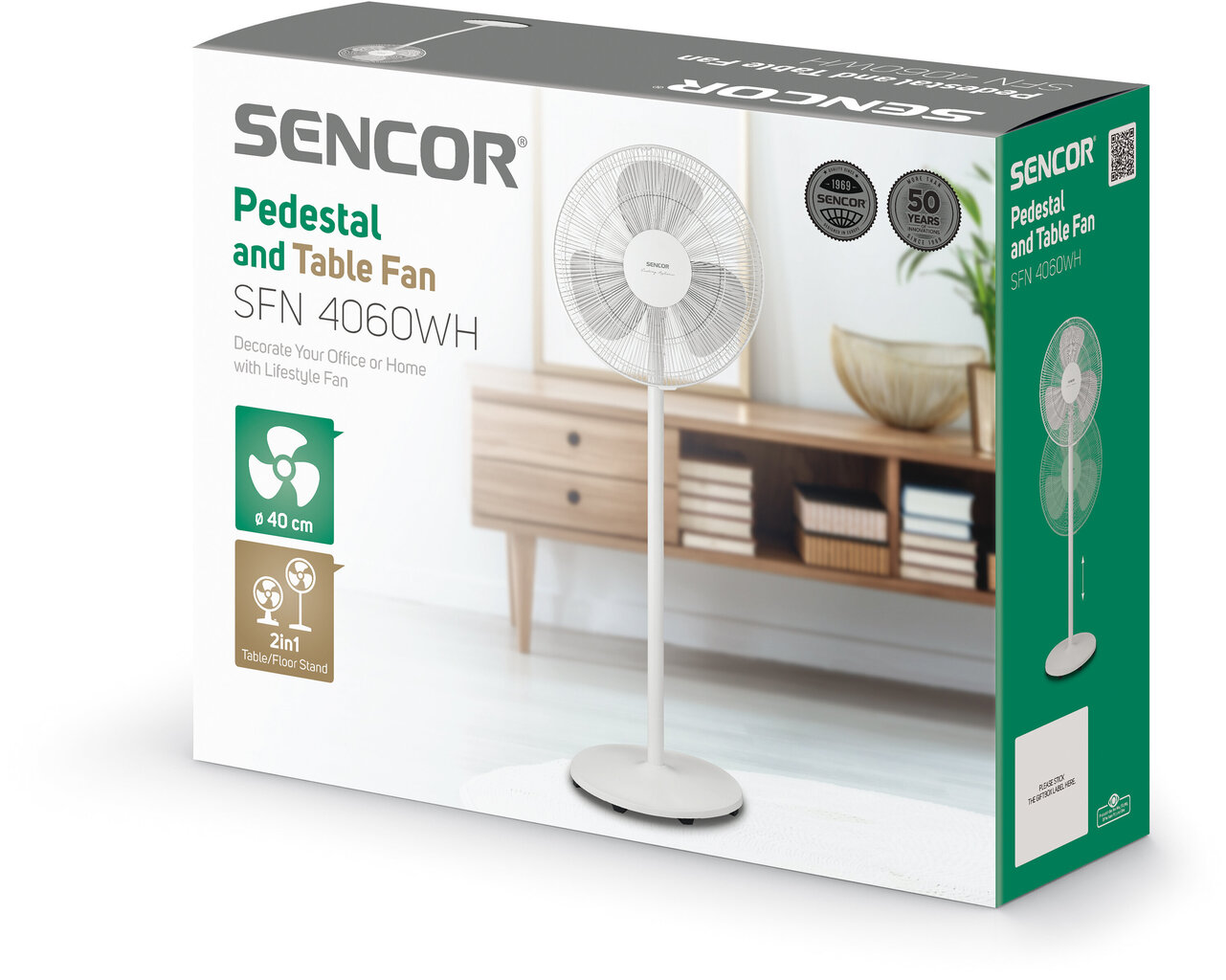 Ventilaator Sencor SFN 4060WH 50W, valge hind ja info | Ventilaatorid | hansapost.ee