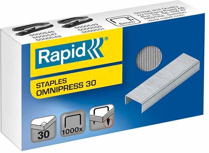 Klambrid Rapid Omnipress 30 (5000559) цена и информация | Kirjatarvikud | hansapost.ee