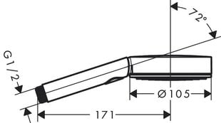 Dušiotsik Hansgrohe Pulsify Select 105 Activation, must price and information | Shower nozzles, shower hoses and accessories | hansapost.ee