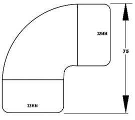 Messingist kroomitud torupõlv, McAlpine MC32ACB, 32 mm hind ja info | Sifoonid ja põhjaklapid | hansapost.ee
