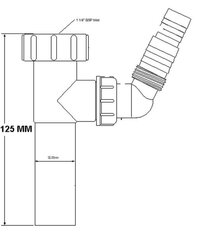 Messingist kroomitud sifoontoru pesumasinale/nõudepesumasinale, McAlpine MCRS, 32 mm hind ja info | McAlpine Sanitaartehnika lisatarvikud | hansapost.ee