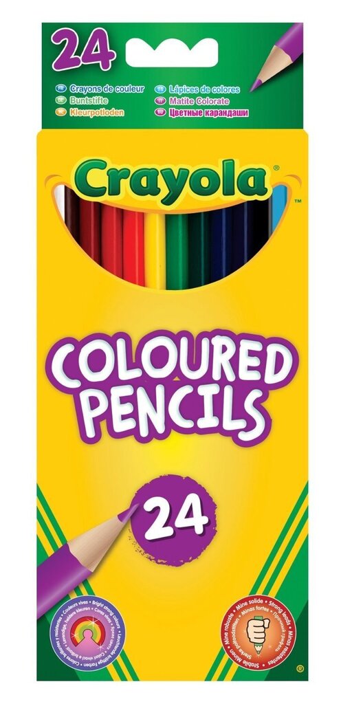 Värvilised pliiatsid Crayola, 24 tk hind ja info | Kunstitarbed, voolimise tarvikud | hansapost.ee