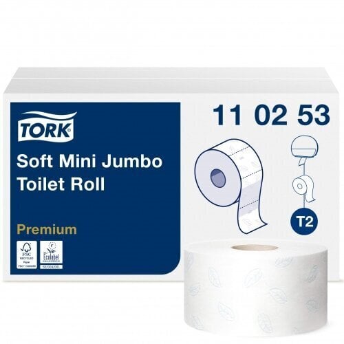 Tualettpaber Tork Mini Jumbo Roll T2 pehme 2x/12 цена и информация | WC-paber ja majapidamispaber | hansapost.ee