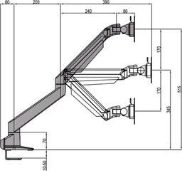 MB VESA Gas Lift Arm Single Black 15inch цена и информация | Кронштейны для монитора | hansapost.ee