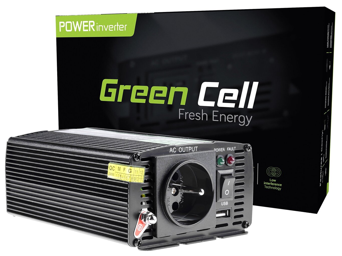 Green Cell inverter, pingemuundur 24 V kuni 230 V 300W/600W modifitseeritud siinuslaine цена и информация | Inverterid ja muundurid | hansapost.ee