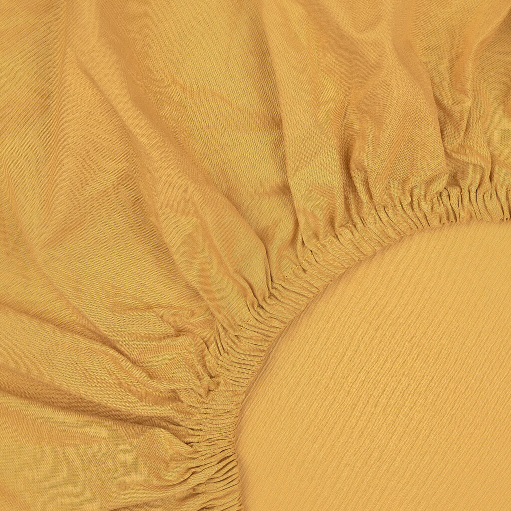KOODI kummiga voodilina, sinepikollane, 120 x 200 cm + 25 cm цена и информация | Voodilinad | hansapost.ee