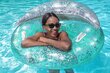 Täispuhutav ujumisrõngas Bestway Glitter Dream, 117 cm, sinine цена и информация | Täispuhutavad veemänguasjad ja ujumistarbed | hansapost.ee