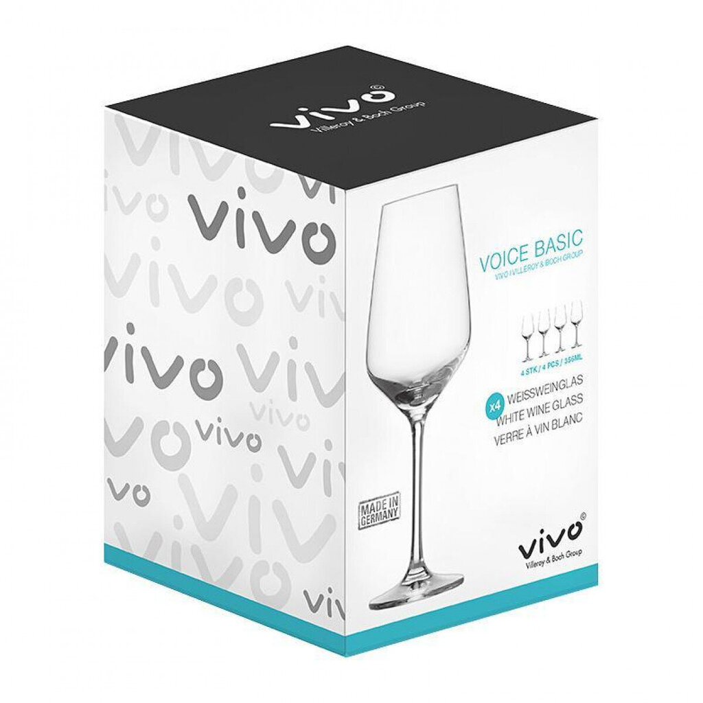 Vivo by Villeroy & Boch valge veini klaasid Voice Basic, 4 tk hind ja info | Klaasid, kruusid ja kannud | hansapost.ee