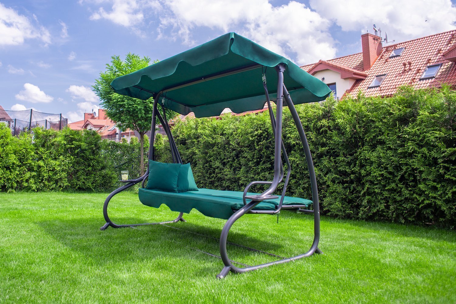 Lahtikäiv aiakiik Funfit Garden Relax Plus, roheline цена и информация | Aiakiiged | hansapost.ee