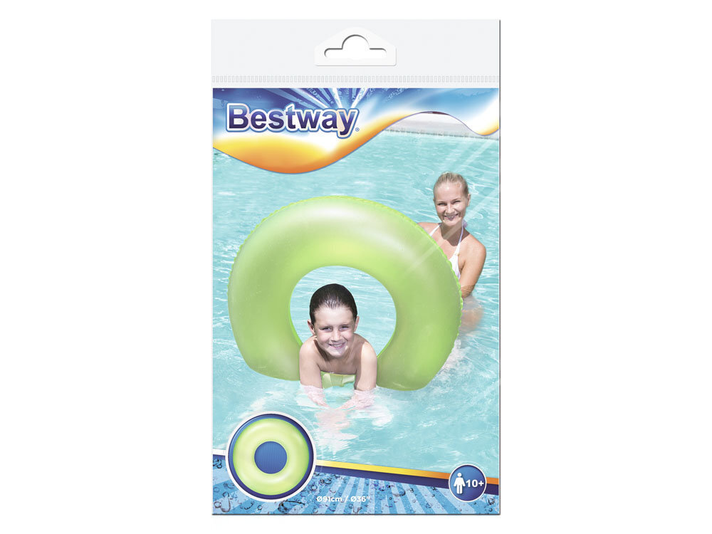 Täispuhutav rõngas Bestway, 91 cm, erinevad värvid hind ja info | Täispuhutavad veemänguasjad ja ujumistarbed | hansapost.ee