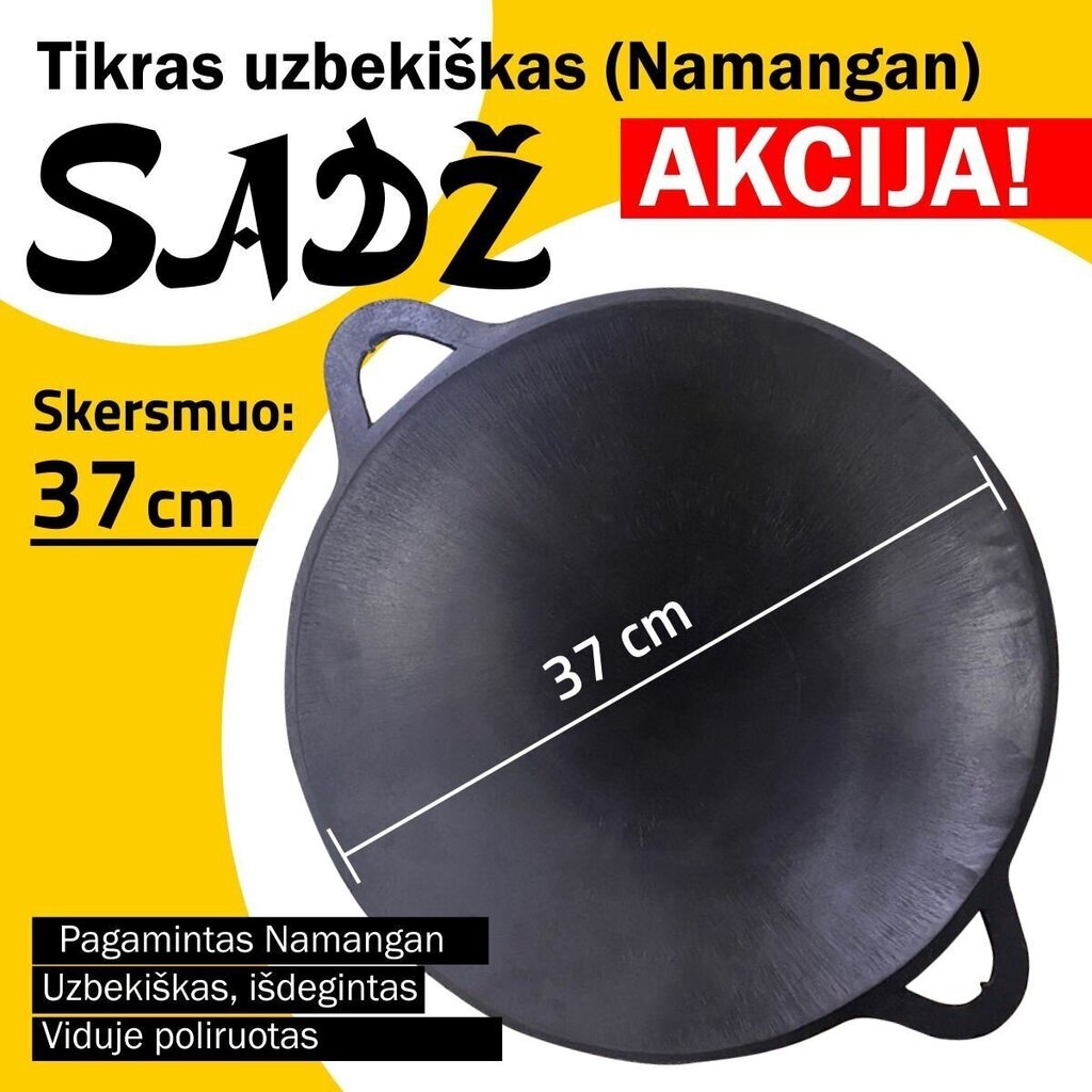 Usbeki poleeritud praepann (Sadž) 37cm hind ja info | Pannid | hansapost.ee