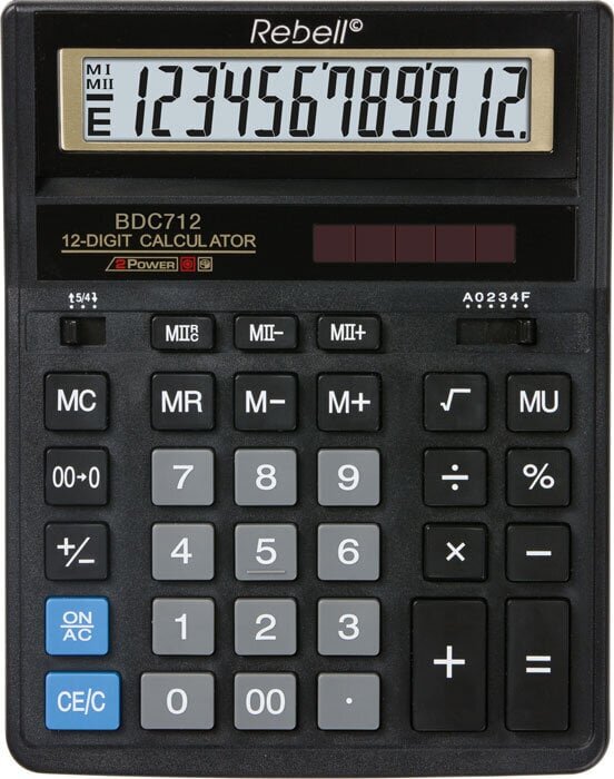 Lauakalkulaator Rebell BDC712GL цена и информация | Kirjatarvikud | hansapost.ee