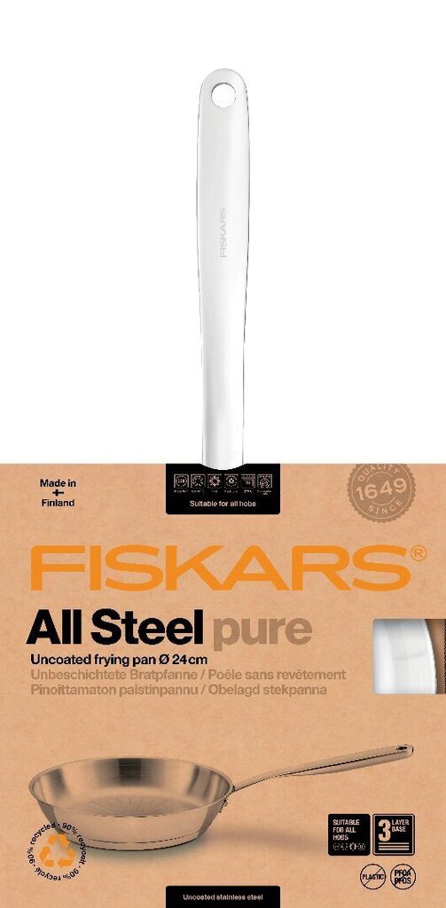 Fiskars All Steel Pure praepann 24 cm цена и информация | Pannid | hansapost.ee