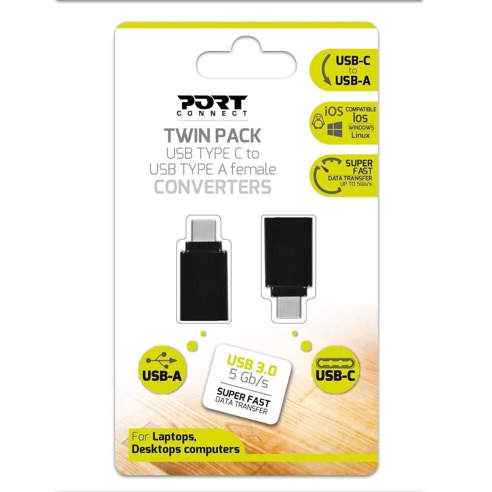 Adapter Port Designs USB Type-C do USB-A - Dual Pack 900142 цена и информация | USB adapterid ja jagajad | hansapost.ee