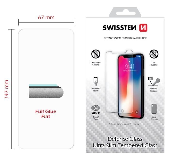 Swissten Ultra Slim Tempered Glass Premium 9H Screen Protector Huawei Nova 5T hind ja info | Ekraani kaitseklaasid ja kaitsekiled | hansapost.ee