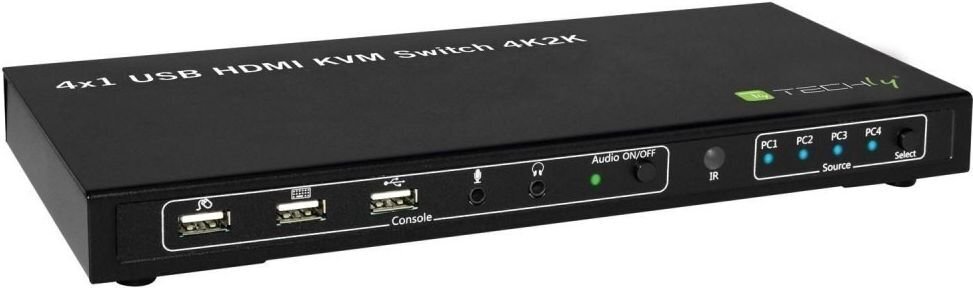 KVM lüliti Techly HDMI/USB 4x1 4K * 60 Hz heliga цена и информация | Võrgulülitid | hansapost.ee