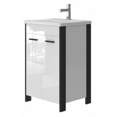 Шкаф для ванной комнаты с умывальником Brooklyn BR-55, черный/белый цена и информация | Шкафчики для ванной | hansapost.ee