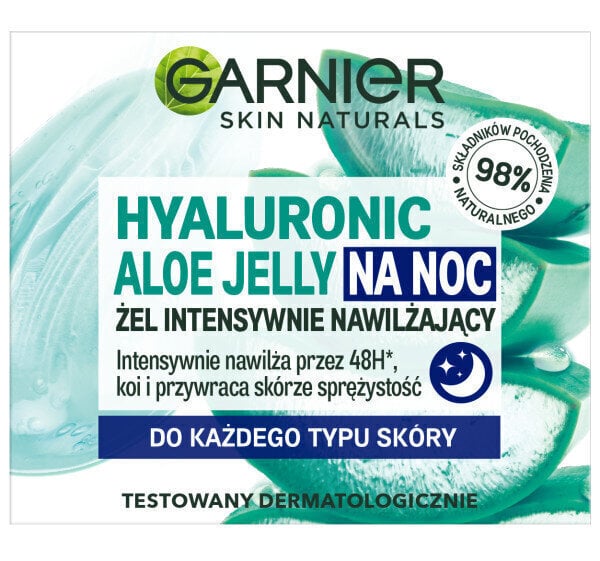 Geeljas öökreem Garnier Skin Naturals Hyaluronic Aloe Jelly, 50 ml цена и информация | Näokreemid | hansapost.ee