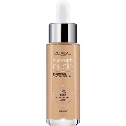 Jumestuskreem L'Oreal Paris True Match Serum, 30 ml, 2-3 Light цена и информация | Jumestuskreemid ja puudrid | hansapost.ee