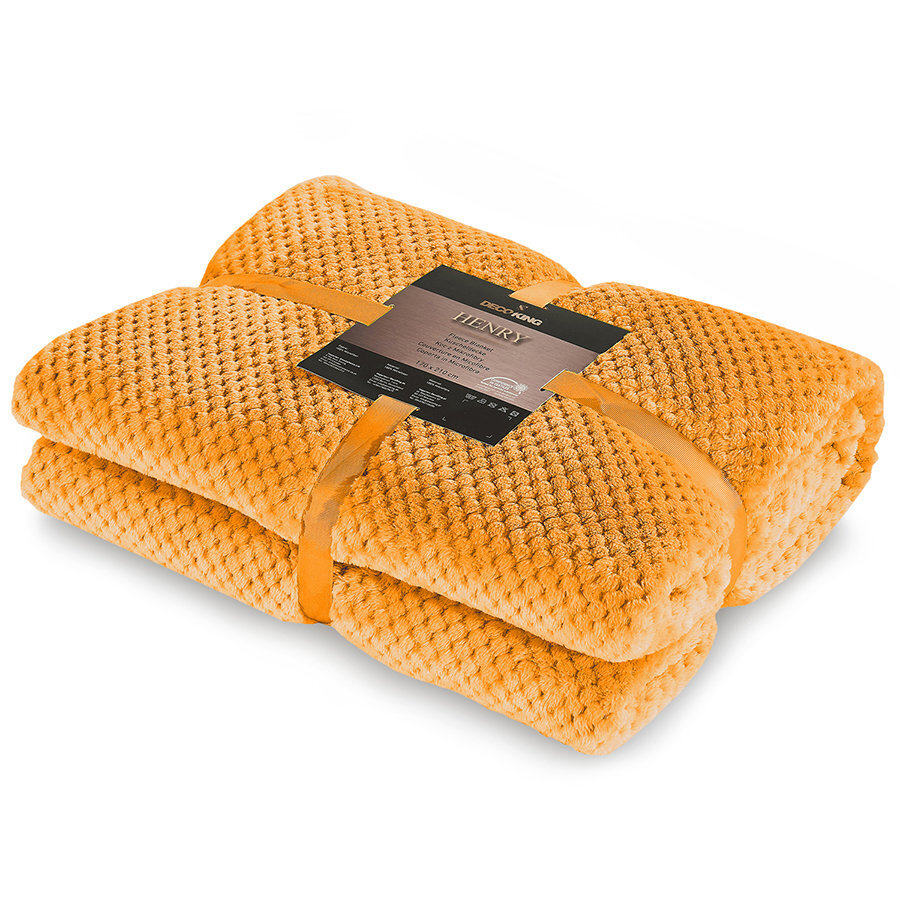 Mikrokiust pleed Henry Orange, 70x150 cm hind ja info | Pleedid, voodikatted ja päevatekid | hansapost.ee