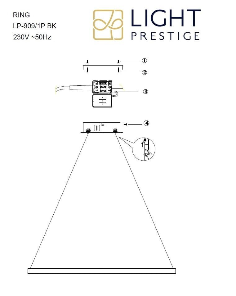 Laelamp Light Prestige Ring L цена и информация | Rippvalgustid | hansapost.ee