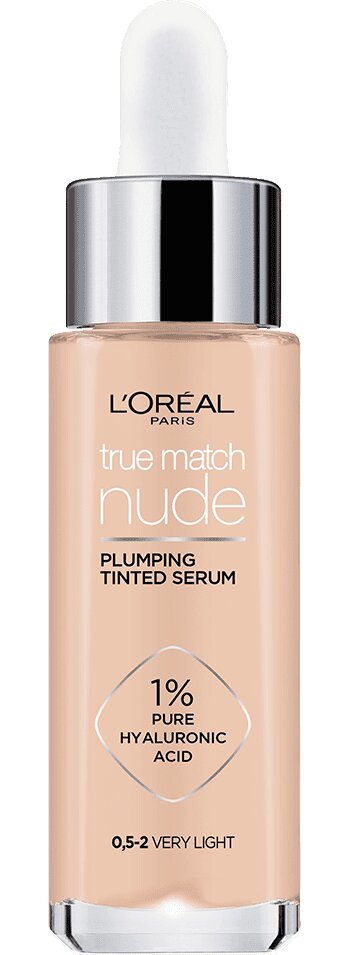 Jumestuskreem L'Oreal Paris True Match Serum, 30 ml, 0.5-2 Very Light цена и информация | Jumestuskreemid ja puudrid | hansapost.ee