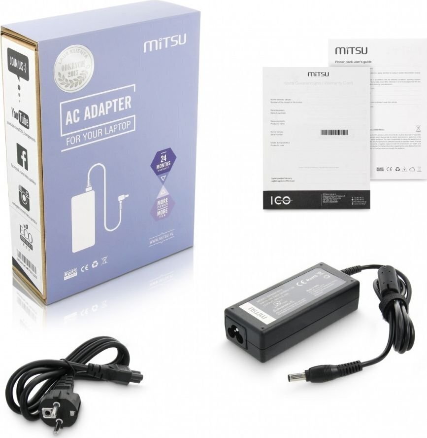 Mitsu 19V, 3.16A, 60W цена и информация | Sülearvuti laadijad | hansapost.ee
