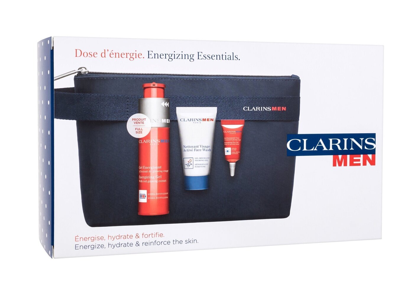 ClarinsMen meeste kosmeetikakomplekt: ClarinsMen energiat andev silmageel, 10 ml + niisutav näogeel, 50 ml + niisutav kätekreem hind ja info | Näokreemid | hansapost.ee