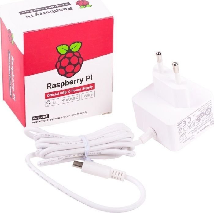 Raspberry RPI4 PSU EU WHITE BU цена и информация | Toiteplokid | hansapost.ee