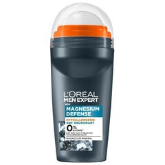 Rulldeodorant-antiperspirant L'oreal Paris Men Expert Magnesium Defence, 50 ml цена и информация | Дезодоранты | hansapost.ee