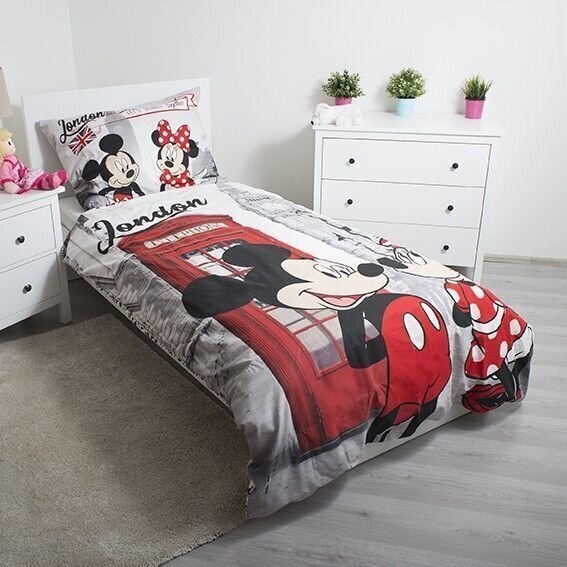 Voodipesukomplekt Minnie & Mickey 140 x 200 cm + padjapüür 70 x 90 cm цена и информация | Laste voodipesu | hansapost.ee