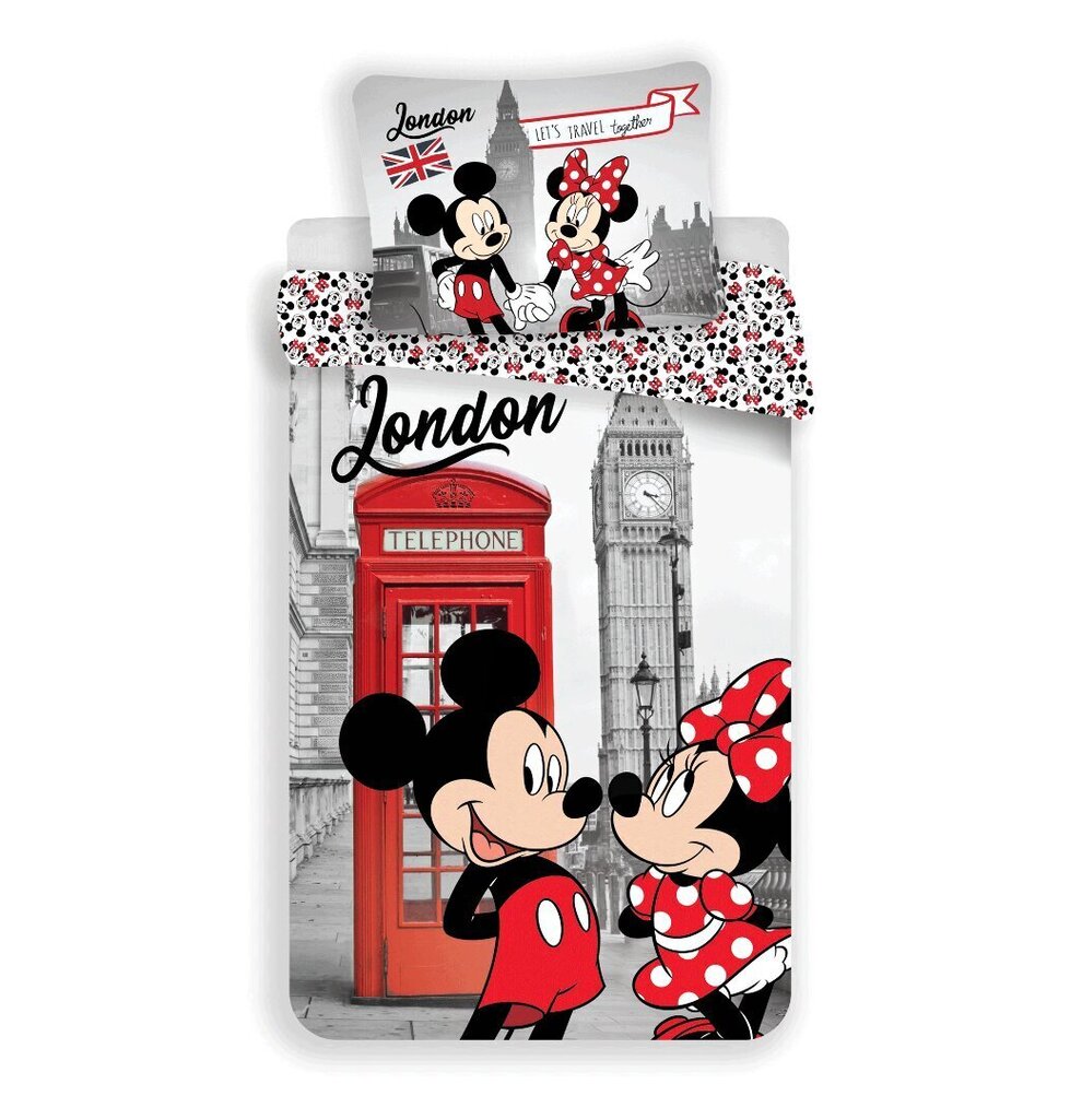 Voodipesukomplekt Minnie & Mickey 140 x 200 cm + padjapüür 70 x 90 cm цена и информация | Laste voodipesu | hansapost.ee