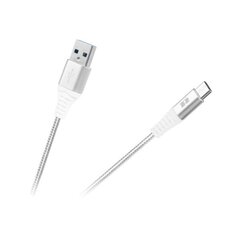 USB kaabel - USB tüüp C REBEL, 100 cm valge цена и информация | Кабели и провода | hansapost.ee